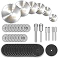 Rotary Tool Accessories Cutting Wheels Set 42 Pcs Diamond Cutting Wheels 15pcs and Resin Cutting Off Wheels 15pcs with Mandre