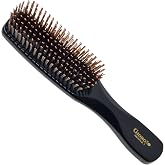 Giorgio Gentle Black Full Size Hair Brush &ndash; 7.75 Inch, Men, Women &amp; Kids, Soft Bristles for Sensitive Scalp, Detangler Brush, Scalp Massager, Wet or Dry