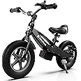 isinwheel SK12/SK14 Electric Bike for Kids Ages 3-6, 150W/250W Electric Balance Bike with Swappable Battery, 12/14 inch Inflatable Tire and Adjustable Seat, Electric Motorcycle for Kids Boys & Girls