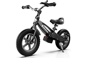 isinwheel 2-in-1 Electric Bike for Kids Ages 2-6, 150W/250W Electric Balance Bike with Swappable Battery, 12/14 inch Inflatable Tire and Adjustable Seat, Electric Motorcycle for Kids Boys & Girls