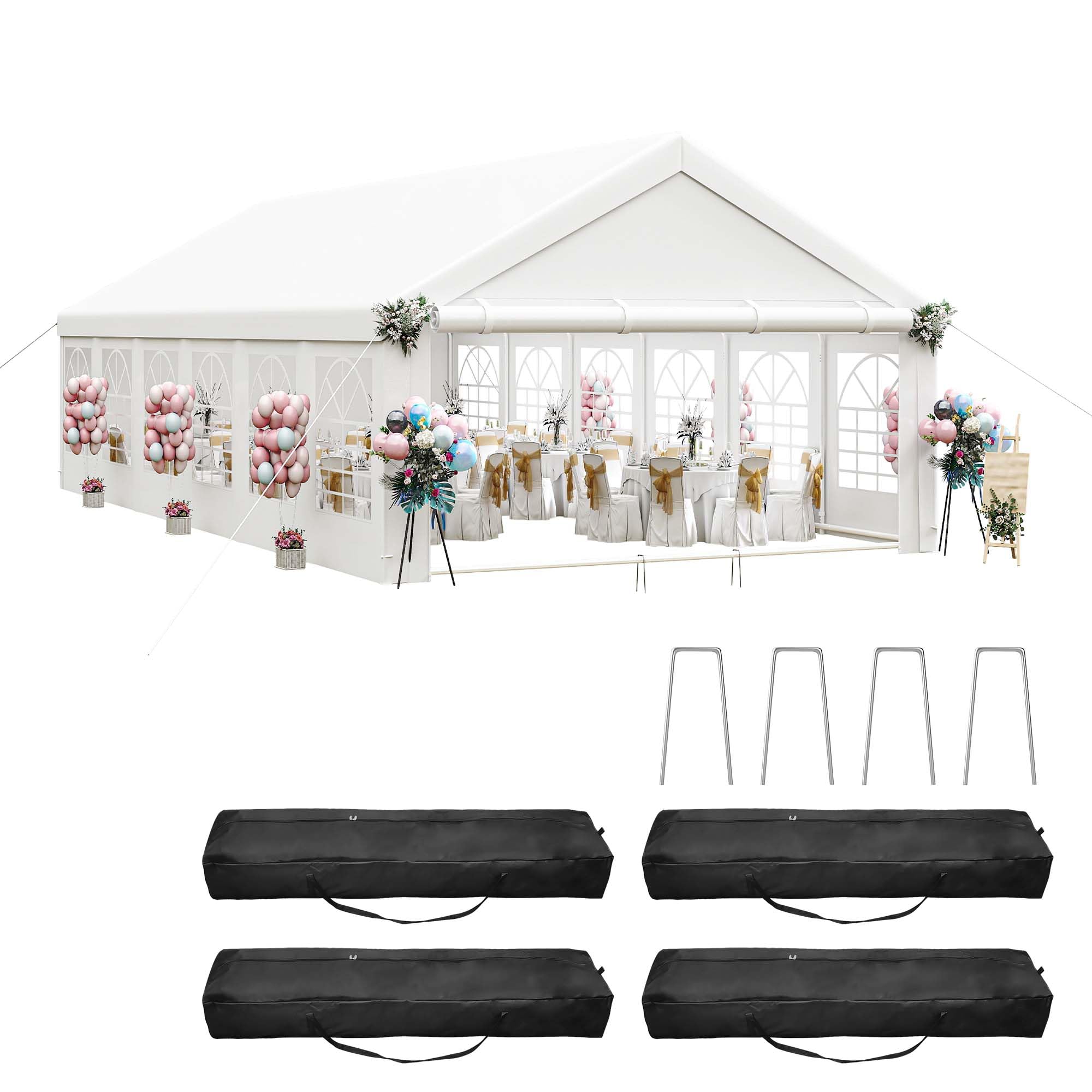 Photo 1 of **************INCOMPLETE ITEM, THIS IS ONLY IS ONLY CARTON #5 OUT OF 5 TOTAL****************
DWVO 20x40ft Party Tent Heavy Duty Outdoor Wedding Event Shelters Upgraded Galvanized Canopy with Large White Roof, Removable Sidewalls & 4 Storage Bags
