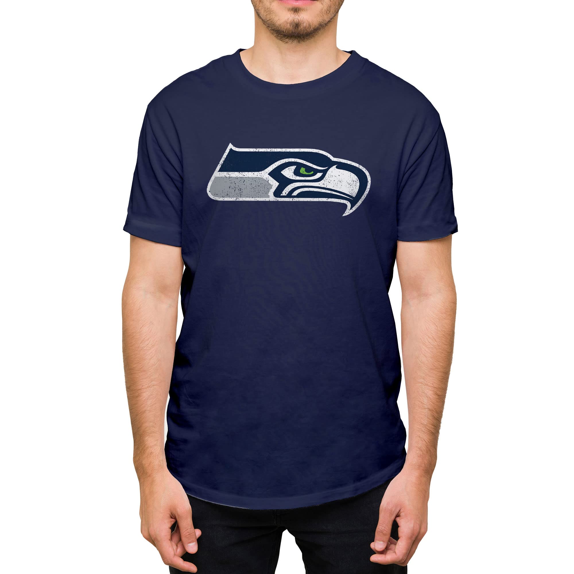 Photo 1 of Hybrid Sports NFL - Seattle Seahawks - Distressed Team Logo - Men's and Women's Short Sleeve T-Shirt - Size Medium - Seattle Seahawks - Navy