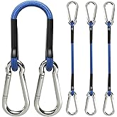 sprookber 8 Inch Bungee Cords with Stainless Steel Carabiner, Heavy Duty Strong Bungee Cords for Camping, Tarps, Bike Rack, Hand Carts etc, Set of 4