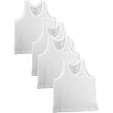 Syclic Baby Cotton Sleeveless Undershirt, Unisex Tanktop for Newborn, Infant and Toddler, White