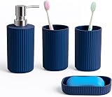 Novel Solutions Premium 4-Piece Bathroom Set Grey Rubber-Coated Modern Vanity