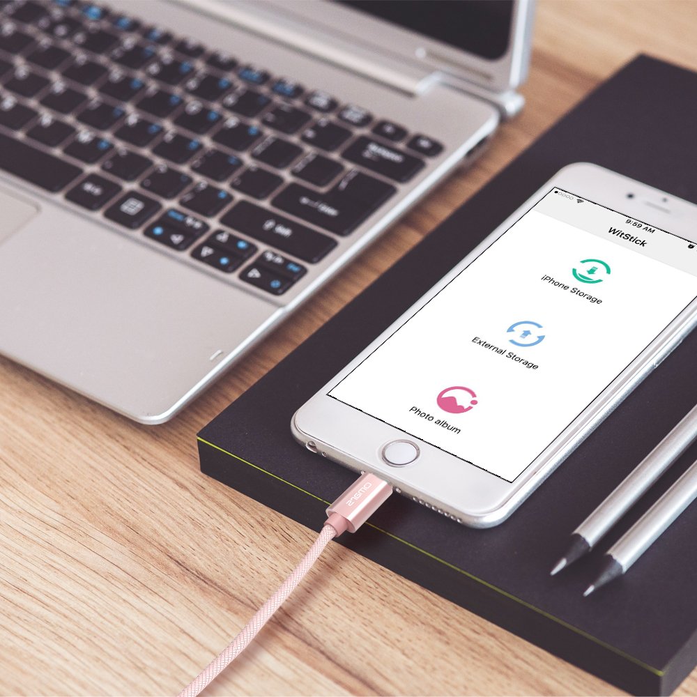 Cable Lightning vers USB en PET Ultra Durable [Certifié Apple MFi] OMARS 6ft / 1.8m Câble Synchronisation et Recharge pour iPhone 7 7 Plus 6 6S Plus SE 5 5S 5C iPad Air 2 iPad Mini