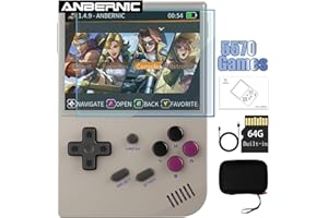 AIVUIDBS RG35XX Linux Handheld and Garlic Handheld Game Console 3.5'' IPS Screen, 35xx with a 64G Card Pre-Loaded 6900 Games, RG35X Supports HDMI and TV Output 2600mAh Battery with Bag RG35XX(RG35XX-Grey)