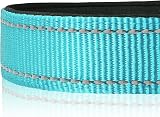 HEELE Reflective Dog Collar Nylon Padded Neoprene Sky Blue M 34-52cm view 4