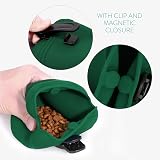 Navaris Silicone Dog Treat Pouch 2 Pack Clip Magnetic Closure Green Grey view 4