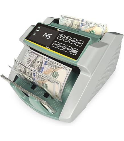 Amazon.com: 自動貨幣計數器附UV MG IR 尺寸圖像偽造偵測器適用於美元