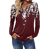 Zeagoo Boho Tops for Women Long Sleeve Fall Shirt V Neck Casual Dressy Blouse Tunic Business Work Clothes 2025 Outfits