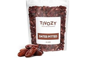 TIVOZY Pitted Dates 4lbs pack of Deglet Noor Dates Pitted, Bulk, Delicious and Nutritious Deglet Date Ideal for Baking, Energy Bites and Salads, Whole Dried and Ready to Eat