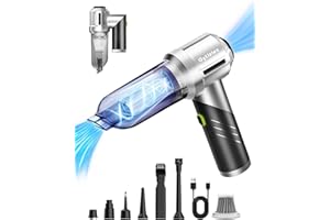 GYLIZIEX Car Vacuum Portable Cordless, 17000PA Foldable Car Vacuum Cleaner High Power, 4 in 1 Mini Handheld Vacuum and Air Duster, Type-C Charge, Metal Steel Filter, Portable Vacuum for Car Detail Cleaning