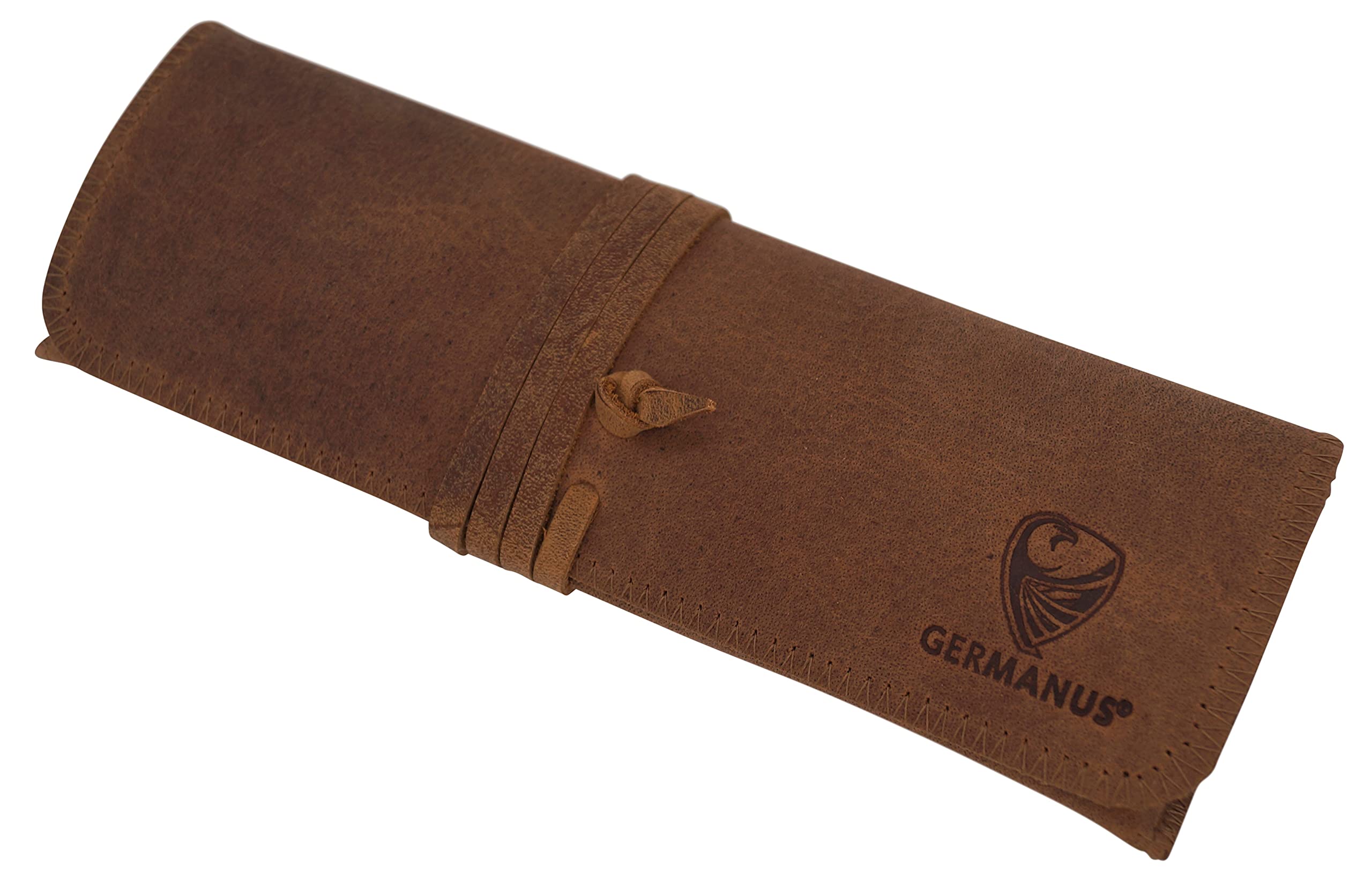 GERMANUS Leather Pencil Case Strap - Made in EU (Wild Brown)
