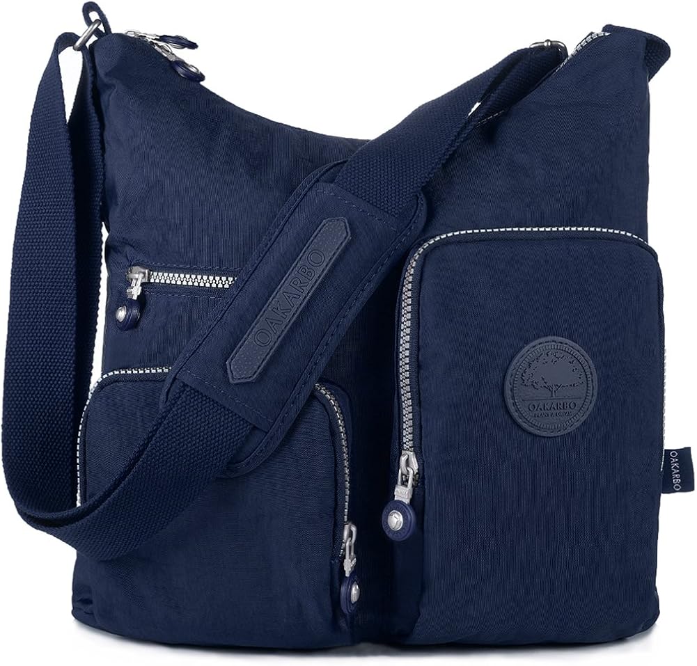 Oakarbo Crossbody Bag Nylon MultiPocket Travel Shoulder Bag (1204 Navy