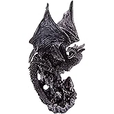 Wowser Gothic Decor- Crouching Gothic Dragon Figurine, Mythical Home & Office Decor, Freestanding Tabletop Decoration, Gift for Dragon Lovers, 9.5 Inches