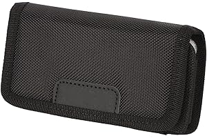 POENVFPO Phone Belt Holder Pouch Nylon Black for 14 Pro 14 13 Mini S23 Universal Holster with Belt Clamp/Holder and Card Slot