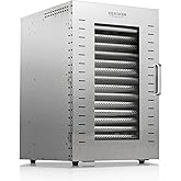 Cercker Commercial Food-Dehydrator Machine 16 Trays, 27.28ft² Industrial-Dehydrator Large Capacity, 70ºF-190ºF Commercial Foo