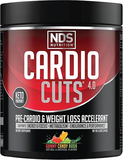 Amazon Com Nds Nutrition Cardio Cuts 4 0 Pre Workout Supplement Advanced Weight Loss And Pre Cardio Formula With L Carnitine Cla Mcts L Glutamine And Safflower Oil Gummy Rush 40 Servings Health