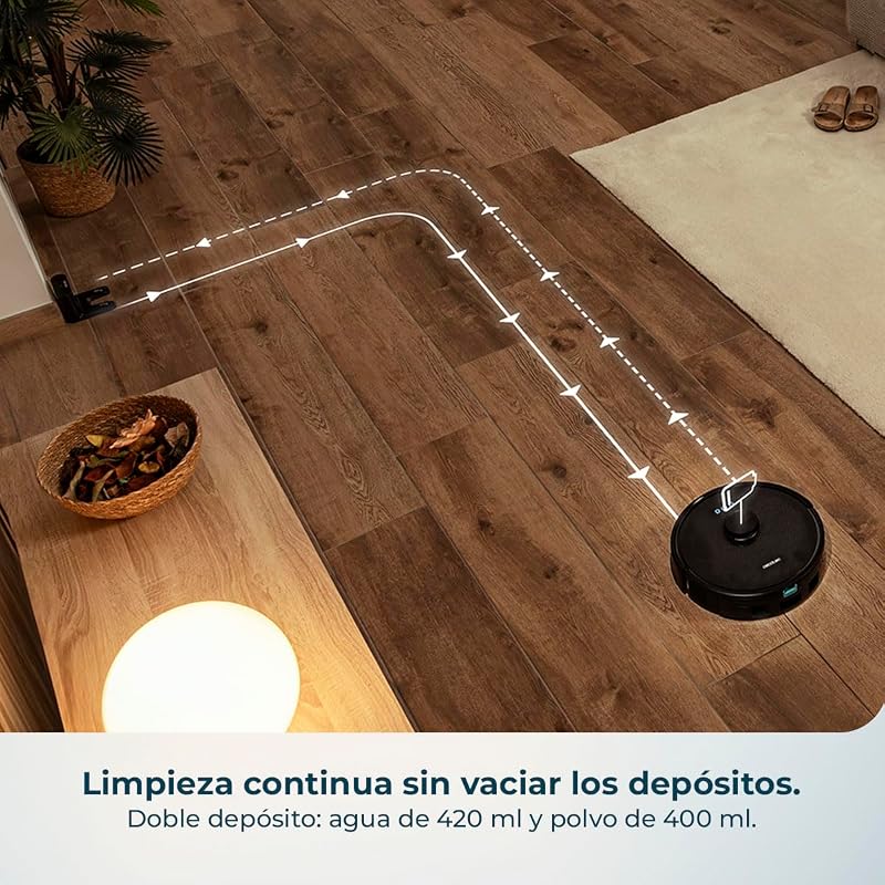 Robô Aspirador com Navegação Giroscópica e App Conga M50 X-Treme. 7000Pa, Varreduras, Aspiradores, Mops e Mops, 160mins de autonomia, Sensores anti-queda, Escova multifunções, TotalSurface — foto 8 de 8