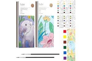BIUNNRU Watercolor Painting Book for Kids Pocket-Sized Watercolor Art Set for Travel, Ages 3-6 - Fun Painting Book for Parties, Birthdays & Art Craft Gift (Prehistoric Creatures+Green Peace)