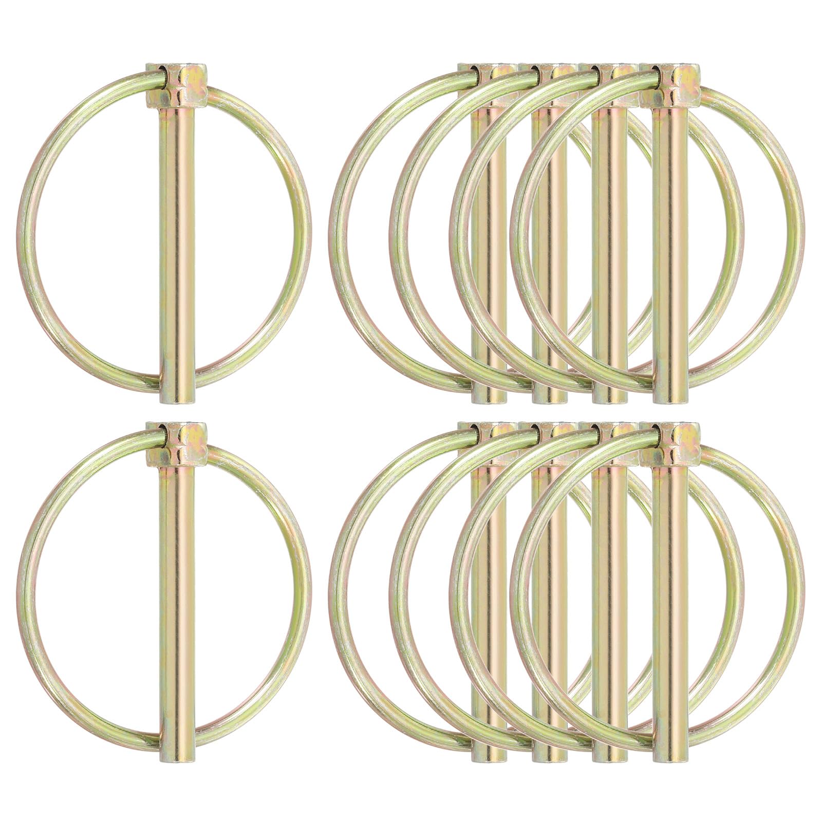 PATIKIL 11/64 x 1.57" Linch Pin, 10 Pcs Lynch Pin Assortment Kit Shaft Lock Pin Clips Hardware Pins with Ring for Farm Tractor Trailer Carriages (4.5x40mm)