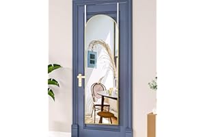 AyeWish Door Mirror, Full Length Over The Door, 14'' x 48'' Hanging Mirror, Large Arched Mirror,Hanging/Leaning, Home Decor- Gold