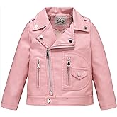 LOKTARC Boys Girls Faux Leather Jacket for Kids Motorcycle Biker Leather Jackets