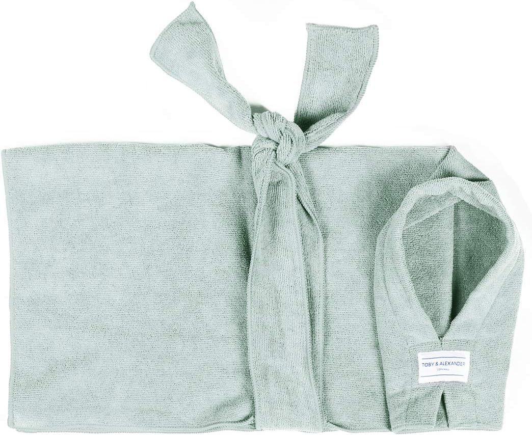 Toby and Alexander Super Absorbent, Quick Drying Dog Bathrobe, Towel Coat Wrap (3XL, Sea Foam) - Image 4