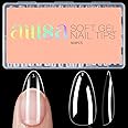 AILLSA Almond Nail Tips 504pcs Clear Nails Tips Gel Full Cover Nails Tip Medium Almond Shaped Fake Soft Nails for Press on Nail Extensions Home DIY Nails Salon- X (12 Sizes)