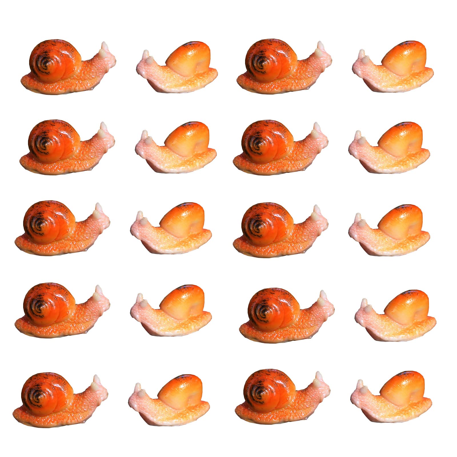 Myqiqi 20Pcs Realistic Tiny Snail Miniature Figurines for Fairy Garden Potted Plant Terrarium or Home Decor (Tiny Snails 20 Pcs)