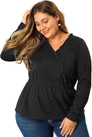 wrap around tops plus size