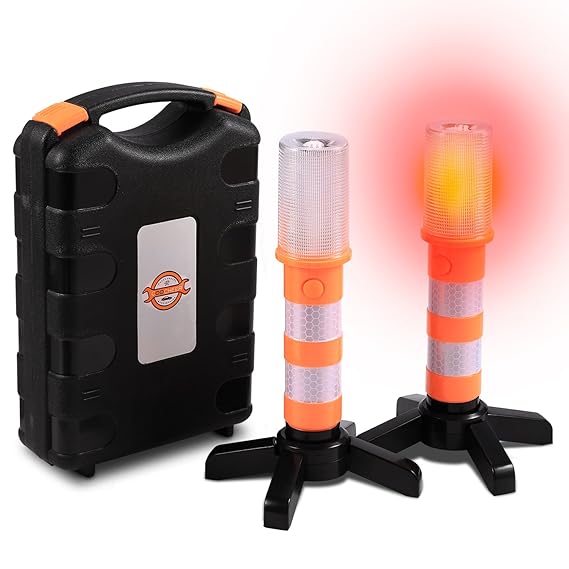 Sailnovo LED Warnleuchte Warnblitzer Orange mit Magnetisch Basis für Auto
