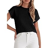 PRETTYGARDEN Women's 2026 Spring Fashion Sweater Vest Business Casual Crochet Tops Cap Sleeve Knit Shirt Beach Summer Outfits