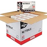 RHINO Black Nitrile Disposable Gloves (1000 Count), Latex-Free, Powder-Free, Chemical Resistance, Multipurpose Working Gloves
