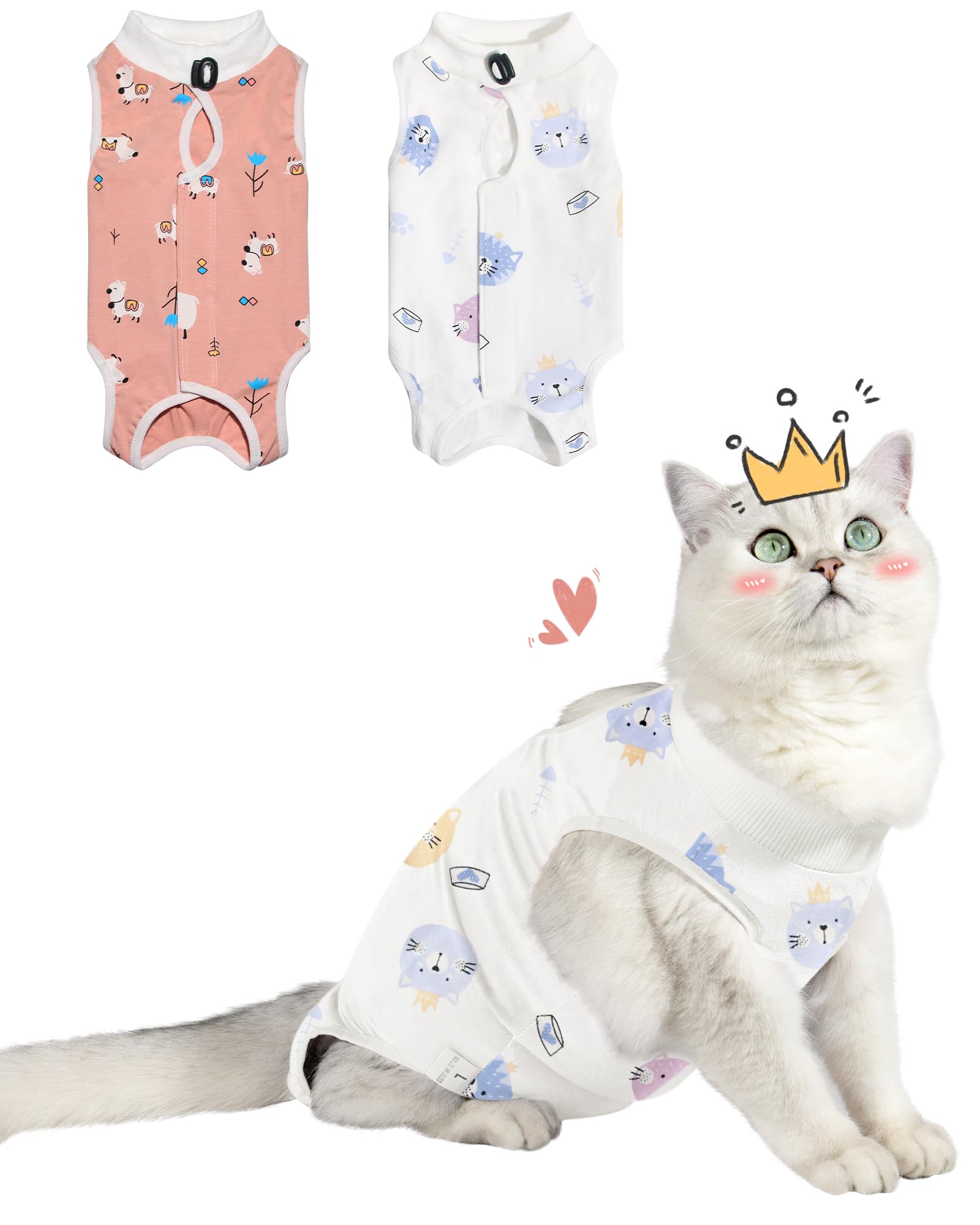 Photo 1 of Purrpurrpets Cat Spay Recovery Suit Female, Breathable Cat Onesie for Cats After Surgery Female, Kitten Surgery Recovery Suit for Abdominal Wounds
