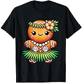 Cute Hawaiian Gingerbread Hula Cookie Christmas Kids Girls T-Shirt