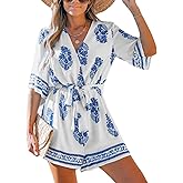 CUPSHE Rompers for Women Summer Casual V Neck Sleeveless Short Jumpsuit One Piece Outfit Beach Vacation