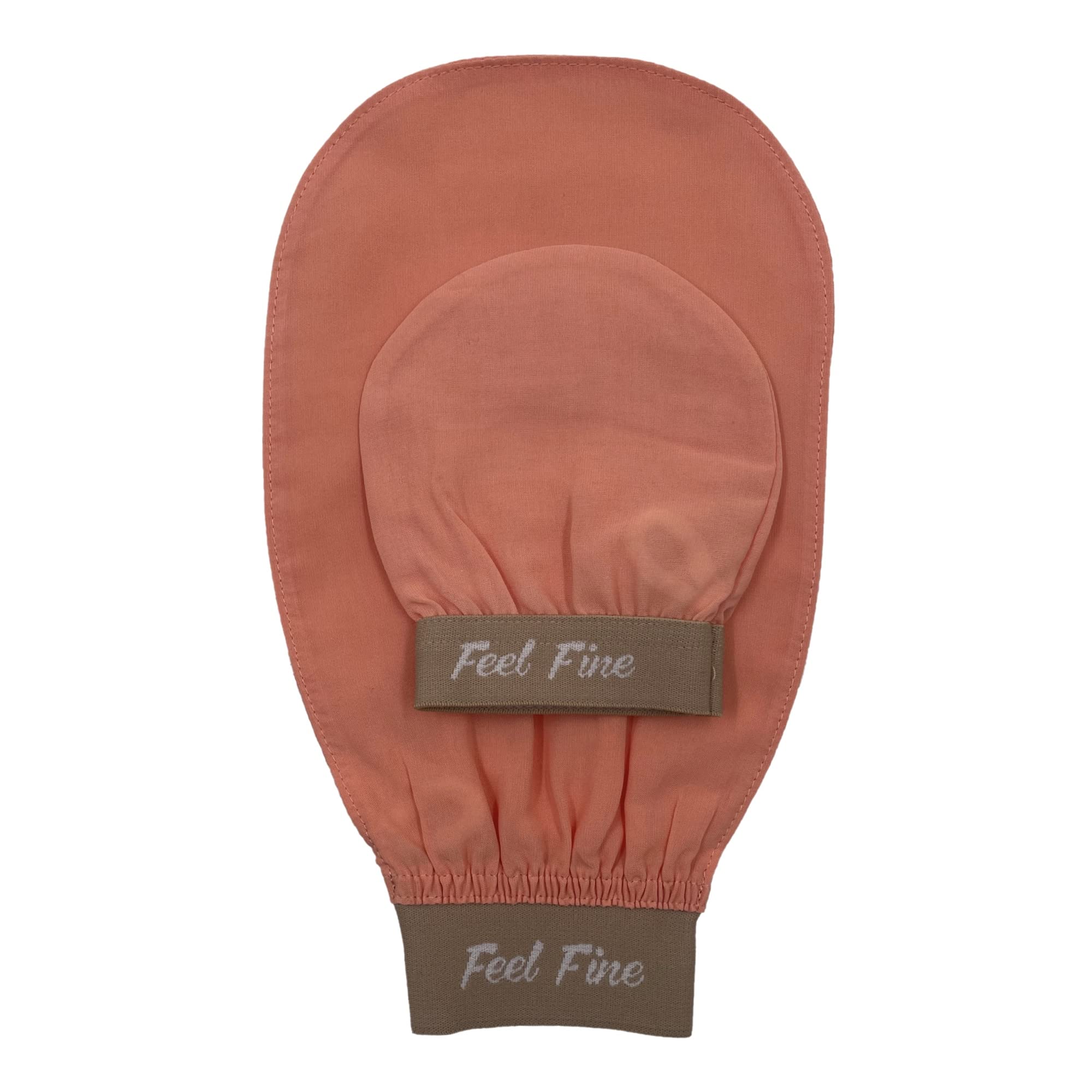 Feel Fine Turkish Exfoliating Mitt – 100% Natural Plant Silk Hammam Kese Glove for Men & Women | Handcrafted Skin Peeling Scrubber, Vegan Shower, Bath & Sauna Exfoliator (Pink & FeelFine)