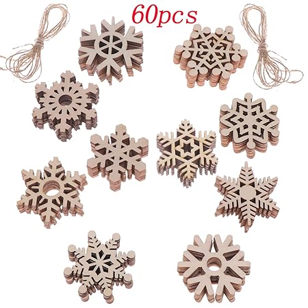 Decorazioni Natalizie In Legno A Forma Di Fiocco Di Neve 60
