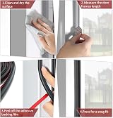 Shudyear 10m Black D-Shape Rubber Weather Stripping Door Seal Self-Adhesive view 4