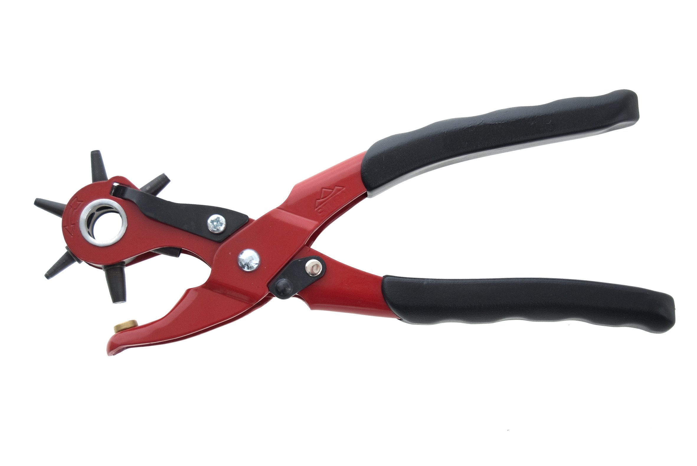 Stubai 112652 Revolving Punch Pliers, Black/Red, 225 mm