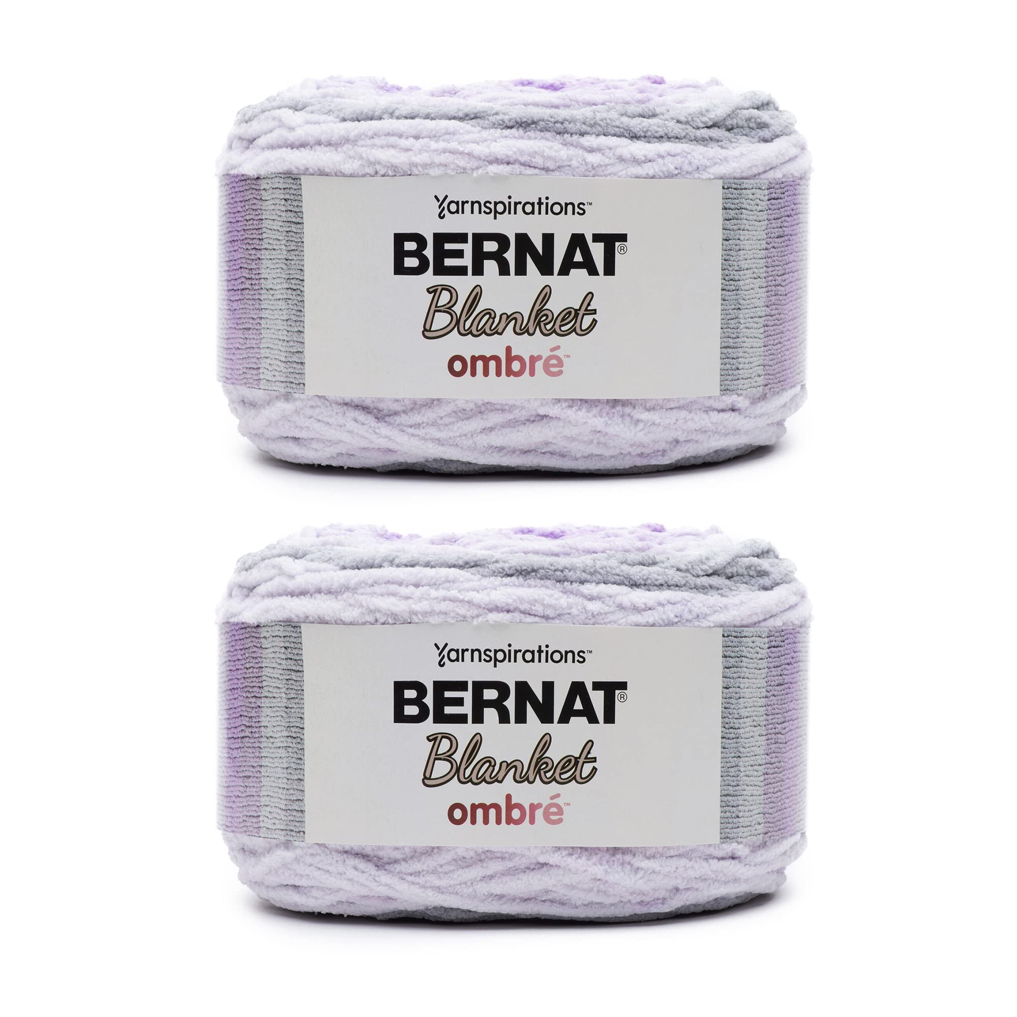Bernat Blanket Ombre Cool Purple Ombre Yarn - 2 Pack of 300g/10.5oz - Polyester - 6 Super Bulky - 220 Yards - Knitting, Crocheting & Crafts, Chunky Chenille Yarn
