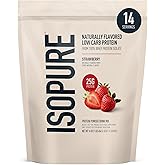 Isopure Low Carb 100% Pure Whey Isolate Protein Powder, Lactose Free, Gluten Free, With Vitamins, Strawberry, 25g Protein Per Serving, 1 Lb, 14 Servings (Packaging May Vary)