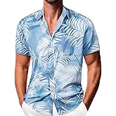 Sumolux Mens Hawaiian Shirts Floral Button Down Tropical Holiday Beach Shirts