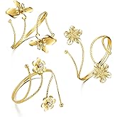 RIOSO Gold Arm Cuff Arm Band Cuffs Bangles Coil Butterfly Flower Bracelets Accessories Upper Arm Bracelet Jewelry for Women