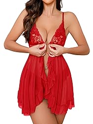 Foxiny Petite Sexy Open Front V Neck Ruffle Sheer