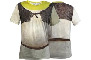 Wdrlst Adult Green Brown Costume Shirts Ogre Screen Printed Shirts Shirts