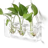 Clear Plant Propagation Station Plants Terrarium Planter Vase Birthday Gifts for Women Girl in Acrylic Stand Home Office Garden Decor