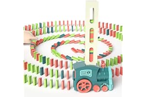 MOKASI Domino Train Toy Kids Games: Automatic Dominoes Building Set Rally - Toys for 3 Year Old Boys - Stacking Games for Kids Ages 4 5 6 - Autistic Toddler Toys Christmas Birthday Gifts Age 3-5 5-7 Kid